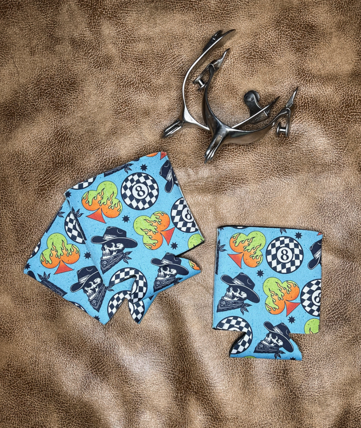 Cowboy Skelly Koozie (Regular Can)