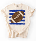 Blue Stripe Football Tee