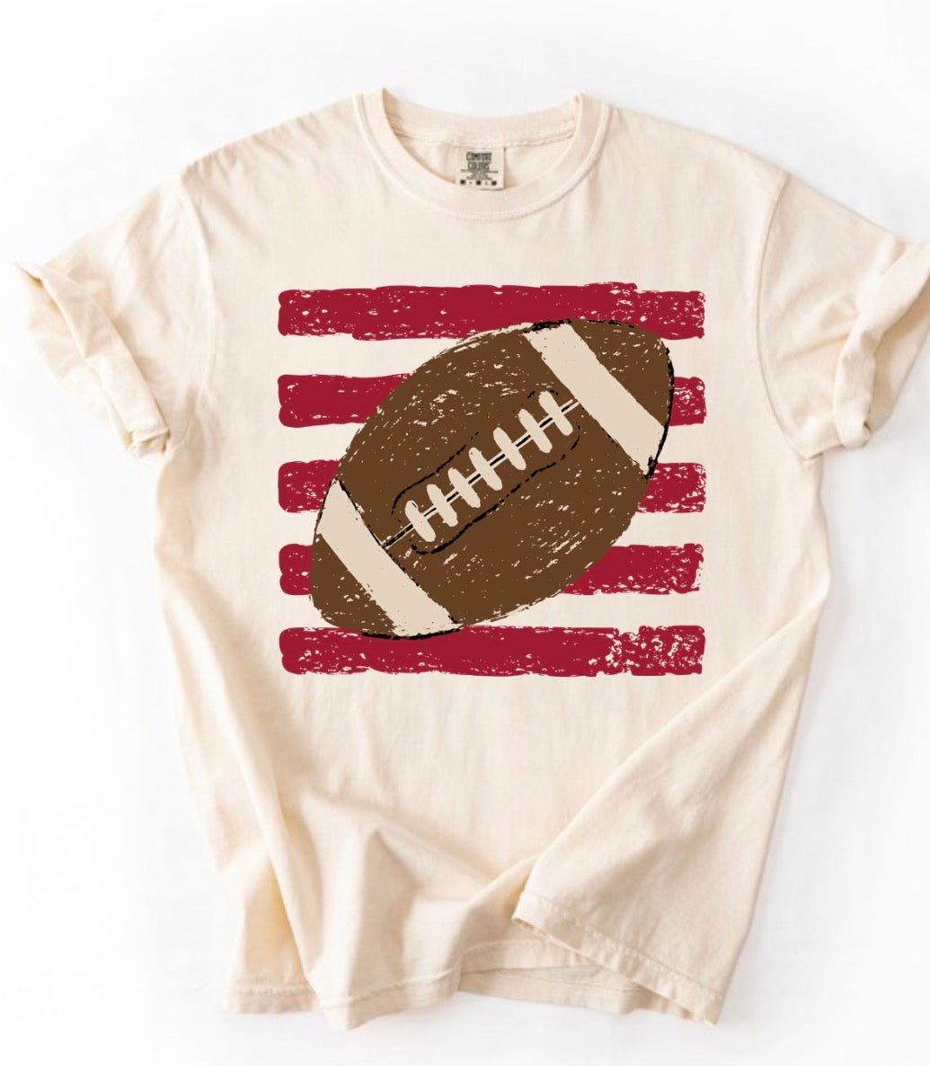 Red Stripe Football Tee