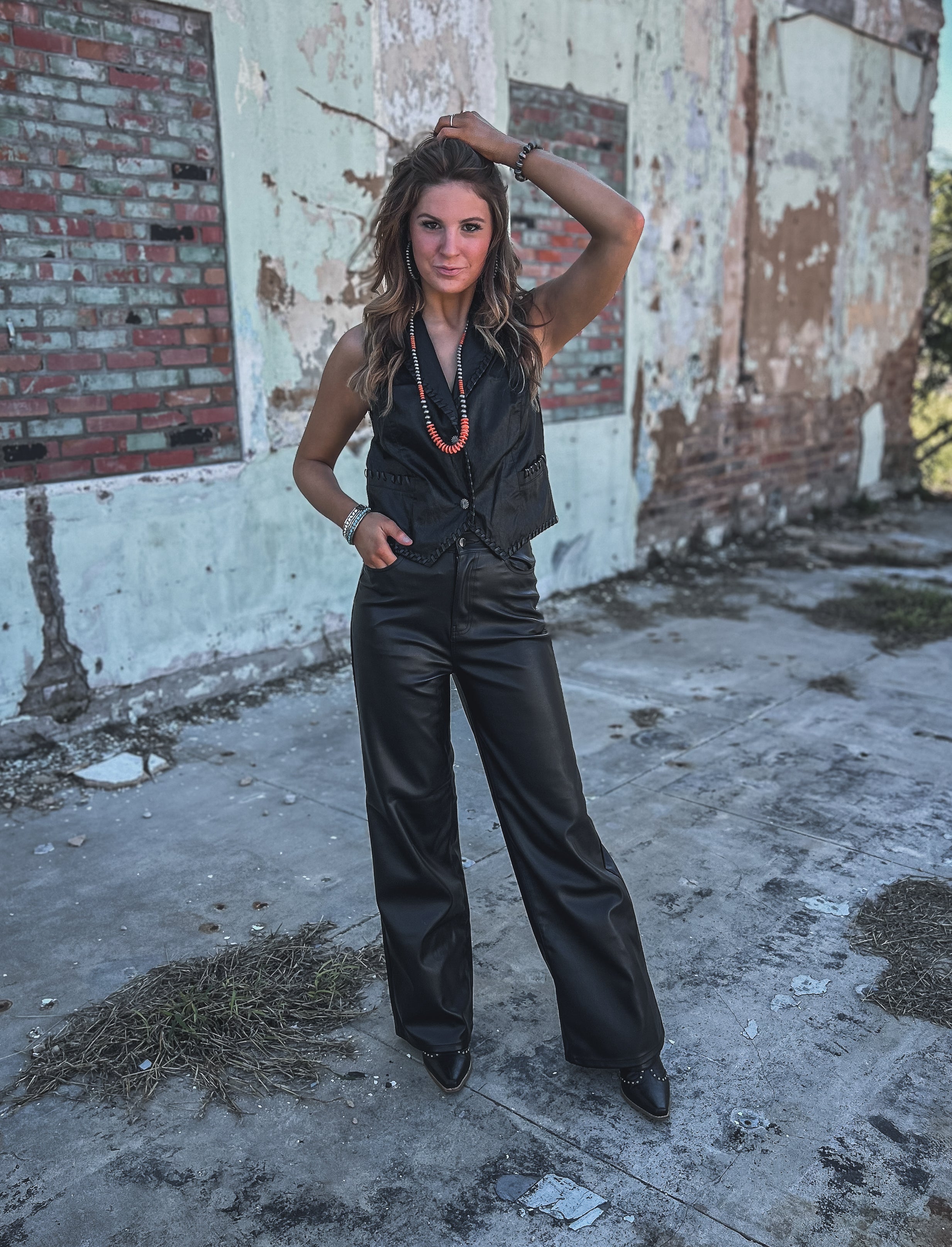 Nashville Nights Leather Wide-Legs