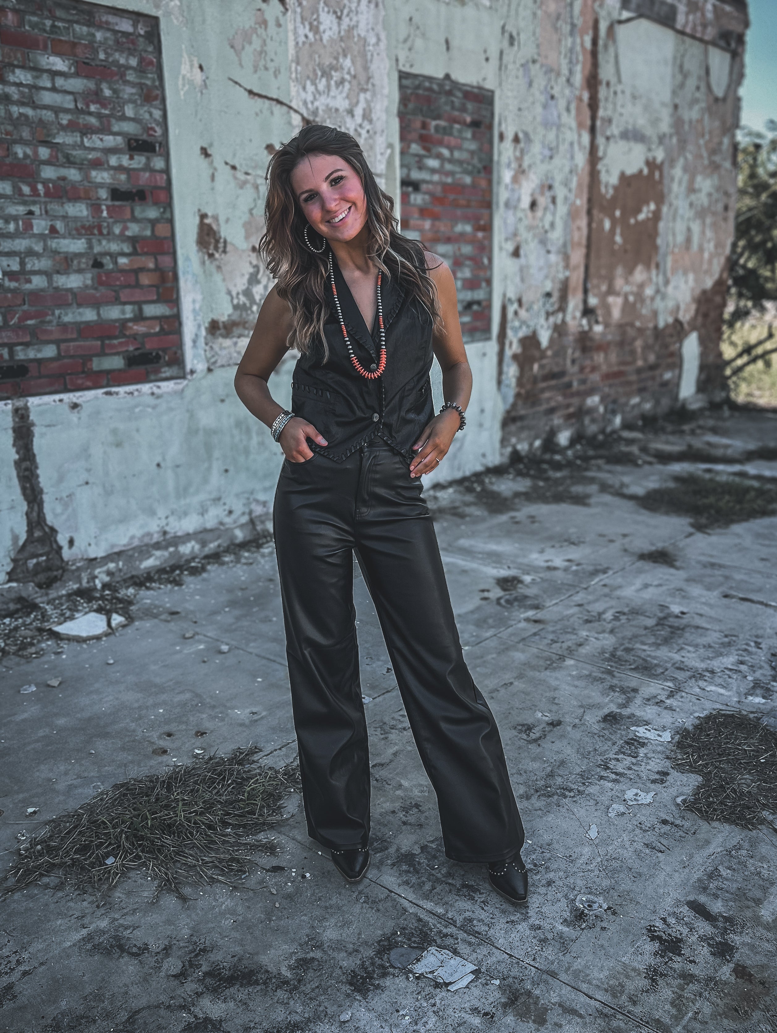 Nashville Nights Leather Wide-Legs