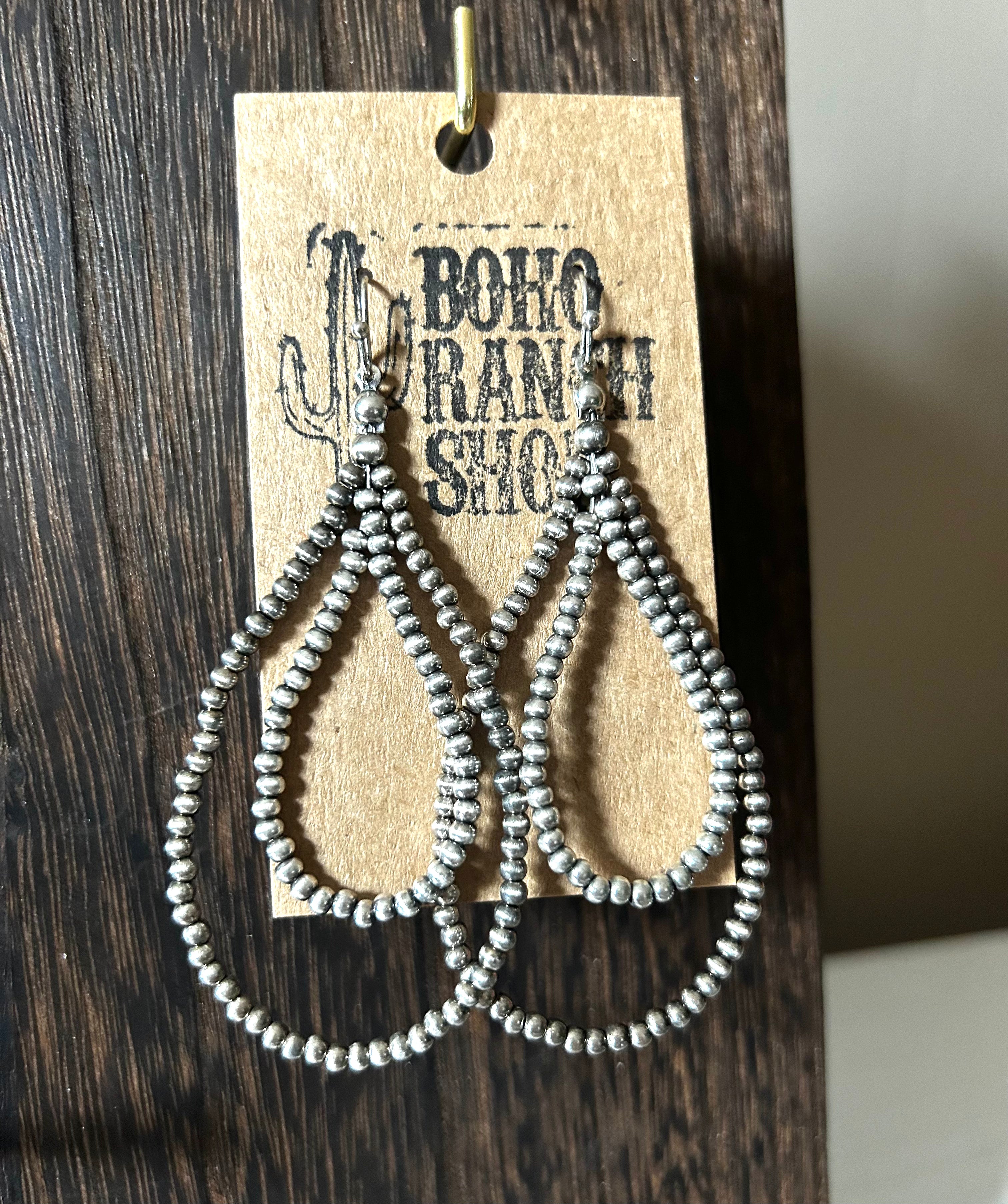Navajo Pearl Teardrop Earrings